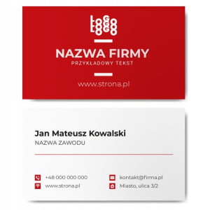 Wizytówki firmowe gotowy projekt 500 sztuk