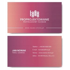 Wizytówki firmowe gotowy projekt 500 sztuk