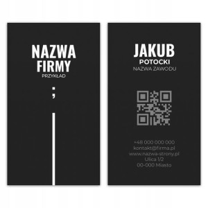 Wizytówki pionowe gotowy projekt 1000 sztuk
