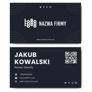 Wizytówki firmowe QR gotowy projekt 100 sztuk