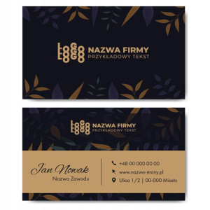Wizytówki firmowe gotowy projekt 500 sztuk