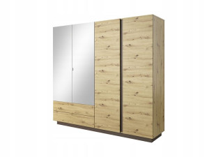 Duża Szafa Solidna Dąb Artisan z LUSTREM 220 cm