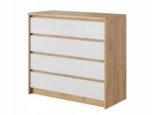 Biała Komoda 4 Szuflady 90cm do Pokoju Dziecięcego