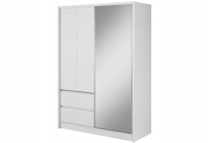 Duża Szafa Biała MATOWA 150 cm z Szufladami