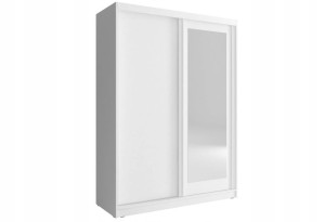 Elegancka Szafa 150 cm BIAŁA Matowa z Lustrem