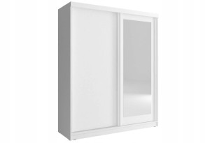 Elegancka Szafa 200 cm BIAŁA Matowa z Lustrem