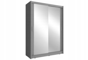 Szafa 130 cm Drzwi Przesuwane SZARA z Lustrem