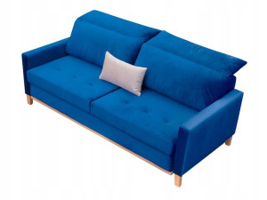 Pikowana Sofa Chabrowa 215cm Rozkładana MALMO NEW