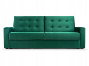 Pikowana Sofa Rozkładana 225 Zieleń Tkaniny INARI