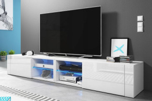 Duża Komoda pod TV 200cm Biały Połysk