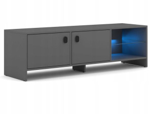 Szafka pod TV Szara z LED do Nowoczesnego Salonu