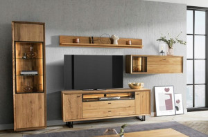 Nowoczesne Meble do Salonu Lity Dąb Naturalny