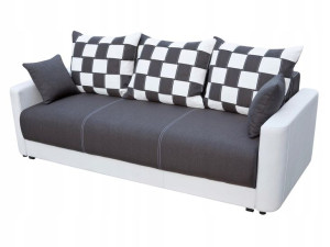 Biało Szara Sofa w Kratę Młodzieżowa do Pokoju GR1