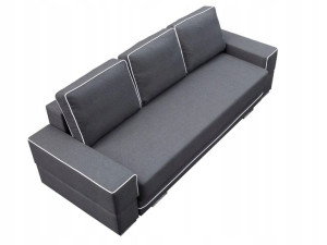 Sofa 250 CM Rozkładana ze Schowkiem Zagłówki GR3