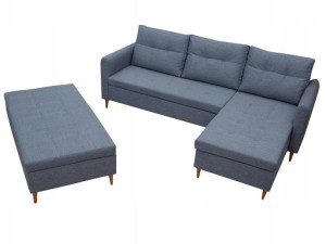 Narożnik z Dużą Pufą na Nóżkach 230 cm GR1