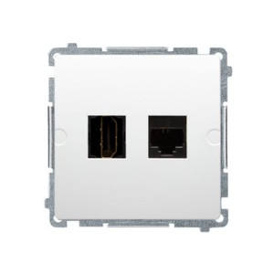 Gniazdo HDMI + RJ45 kat 6 biały