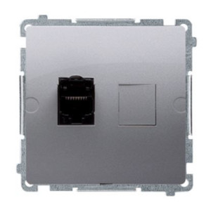 Gniazdo komputerowe RJ45 kat 6 ekw poj stal inox