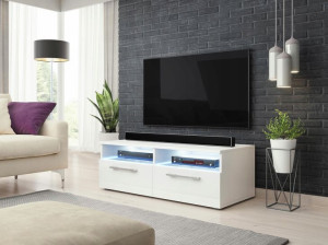 Szafka RTV Bonn LED BIAŁY POŁYSK
