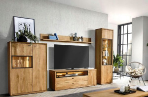 Komplet Mebli do Salonu Dąb Naturalny Stylowe