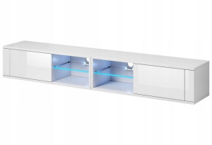 Duża Szafka RTV Best Double LED BIAŁY POŁYSK