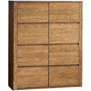 Komoda 150x120 Dębowa Szafka z Drewna Dąb Bursztyn