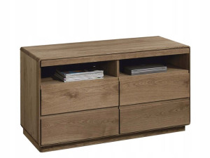 Wąska Dębowa Szafka pod TV 120x70 Dąb Natura