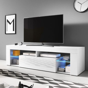 Komoda pod Telewizor Biała 140 cm Stolik RTV