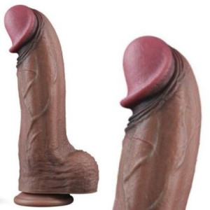 Ogromne Dildo silikonowe Podwójna Skóra XXL 33 cm