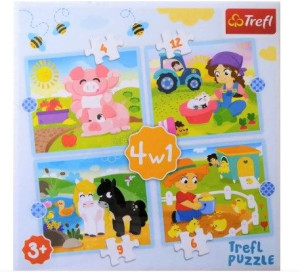 Puzzle dla najmłodszych 4w1 TREFL ZWIERZĄTKA