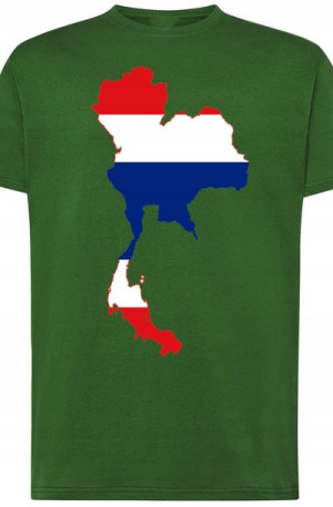 Tajlandia Flaga Męski T-shirt Modny Nadruk R.XS