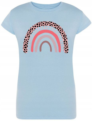 Tęcza Damski Modny T-shirt Nadruk Rozm.S