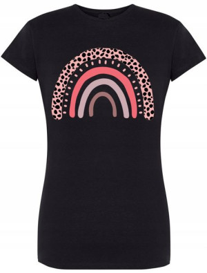 Tęcza Damski Modny T-shirt Nadruk Rozm.S