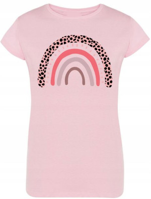 Tęcza Damski Modny T-shirt Nadruk Rozm.XL