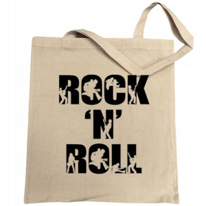 Torba na zakupy fajny nadruk napis ROCK N ROLL