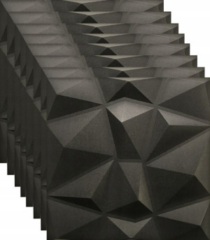 Panele Ścienne Czarne Kasetony 3d Diament 2m2