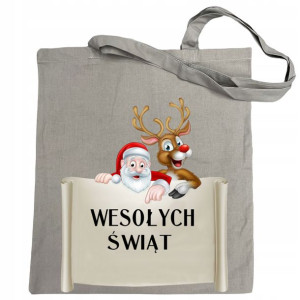 Torba na zakupy nadruk Wesołych Świąt