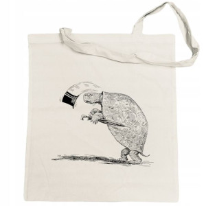 Torba na zakupy nadruk ŻÓŁW z KAPELUSZEM