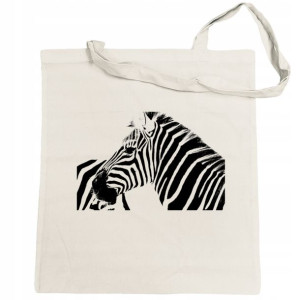 Torba na zakupy nadruk zwierzę ZEBRA