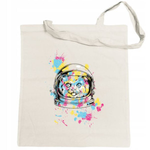 Torba zakupy kolorowy nadruk KOT KOSMONAUTA