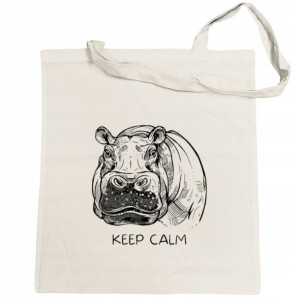 Torba zakupy zabawny nadruk hipopotam KEEP CALM