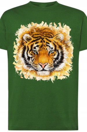 Tygrys Modny T-shirt Męski Nadruk Rozm.4XL