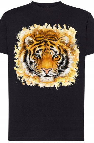 Tygrys Modny T-shirt Męski Nadruk Rozm.S