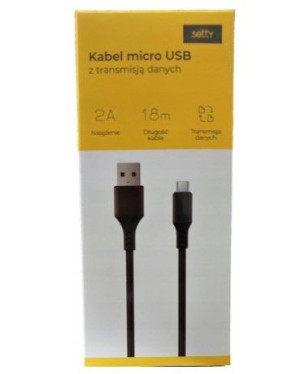 Setty Kabel micro USB z transmisją danych czarny
