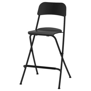 IKEA FRANKLIN Taboret składany z oparciem 63 cm czarny