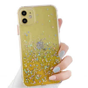 Etui Brokat Glimmer Do Samsung Galaxy A32 4G Żółte + Szkło