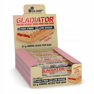 GLADIATOR BATON BIAŁKOWY 15x 60g truskawkowy