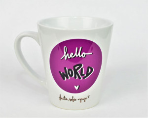Kubek Latte Hello World