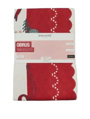 SMUKEE Obrus  tablecloth 110 x 160cm czerwony/biały