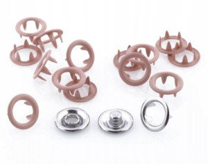 Zatrzaski, Napy SPRINGI 9,5 mm Morelowe 50 kpl