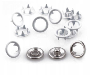 Zatrzaski, Napy SPRINGI 9,5 mm Białe 50 kpl